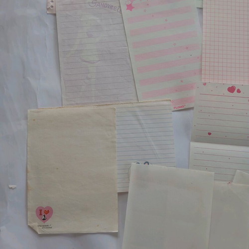 Collectible used letter papers, various small sizes