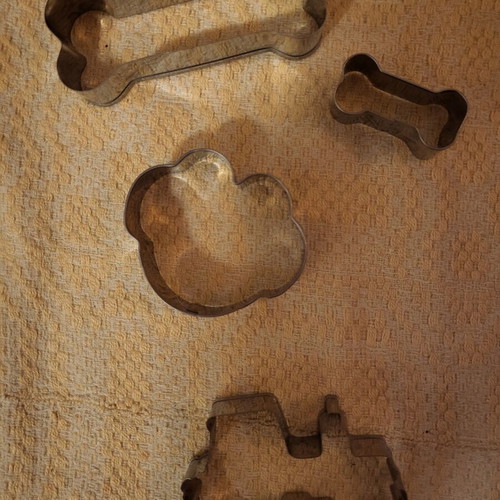 Cookie Cutters like new, cloud, tractor, small and large dog bone