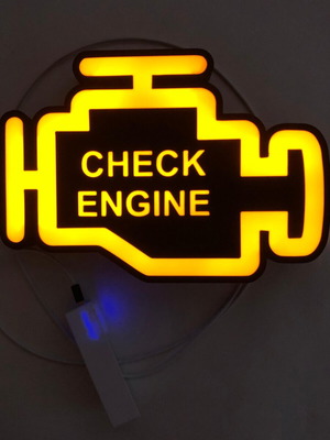 Lightbox Check Engine 3D print, like new, USB powered