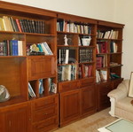 Walnut bookcase used, large with 2 cracks
