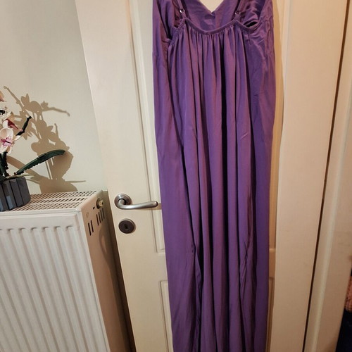 Wide purple jumpsuit with adjustable straps, S-M