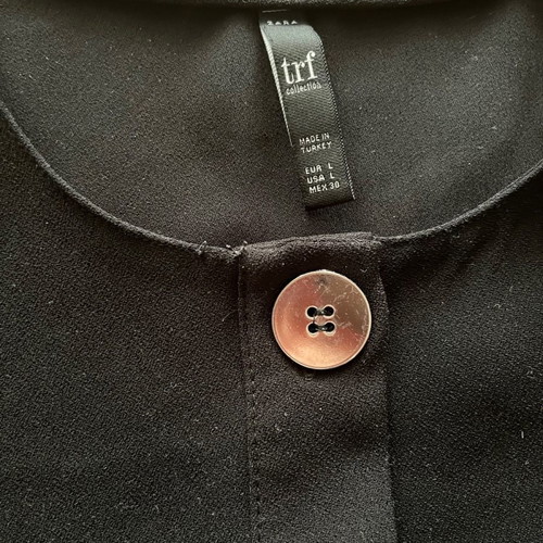 Zara blouse used, black, short-sleeve, size L