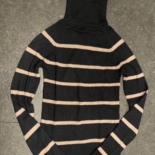 Zara striped light turtleneck sweater size M like new, brown/black
