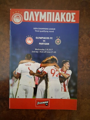 Official Olympiacos-Partizan Champions League program like new