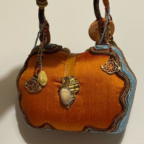 Mary Francis Ornate Sea Mermaid multicolor clutch bag used