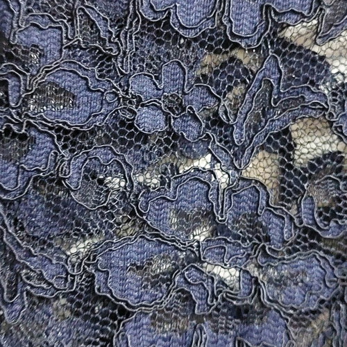 Luxury lace cardigan, for bulky, 3XL, size 58, length 85cm, dark blue, long sleeve