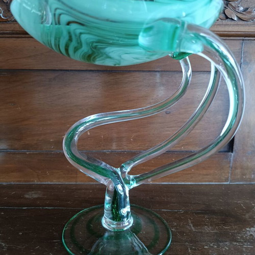 Vintage bonbonniere made of blown glass Krosno like new
