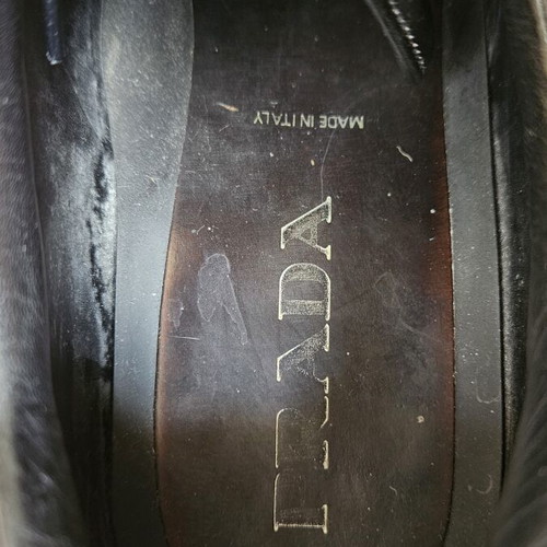 Prada Vintage Men's Leather Sneakers used, size 42.5-43, black