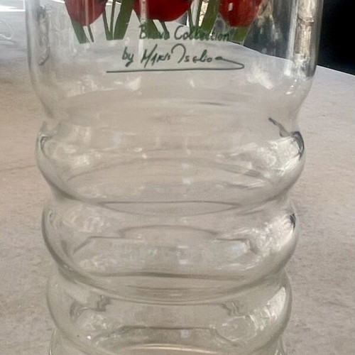 Bravo Collection by Makis Tselios spiral glass with red tulips