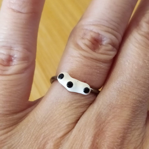 Silver ring adjustable with onyx new