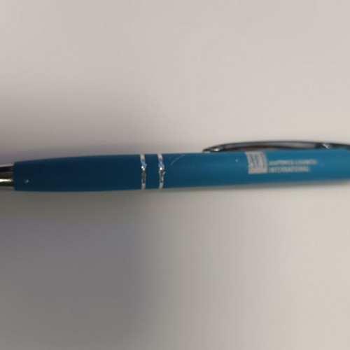 Airports Council International collectible pen, blue