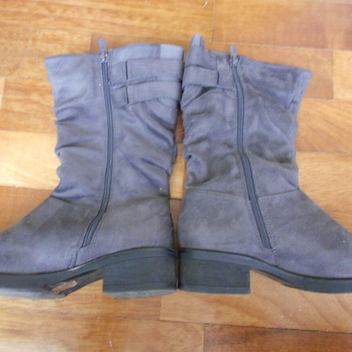 Let' walk women's ankle boots like new, gray suede, size 36
