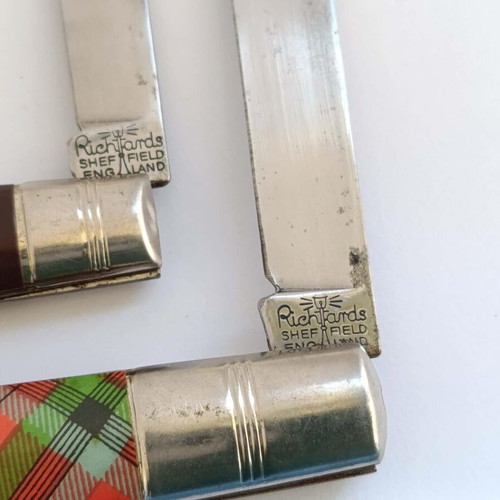 Richards Sheffield England pocket knives used, set of 2
