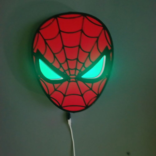 Spider-Man RGB wall mask with LED lighting and app control