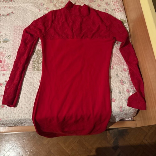 Red tight dress with lace like new
