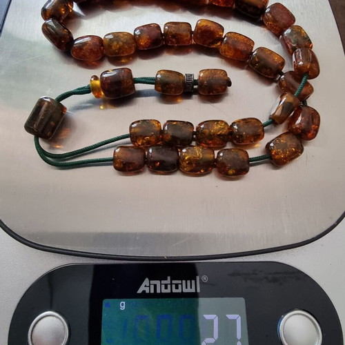 Komboloi from Elektron Baltic Amber mineral green with certification, like new