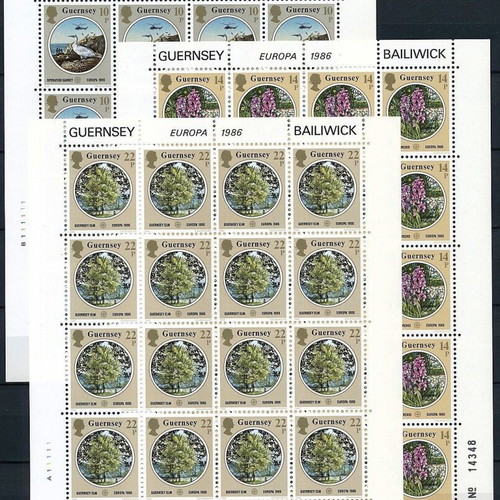 Guernsey 1986 Europa CEPT set in full sheets new