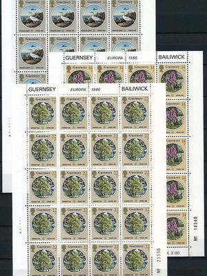 Guernsey 1986 Europa CEPT set in full sheets new