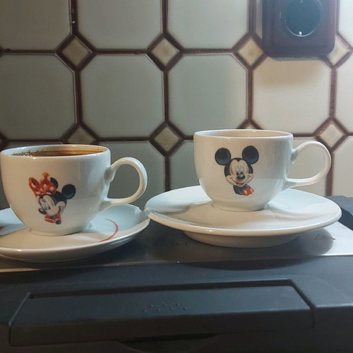 Disney Land cup set used with Minie and Mickey Mouse