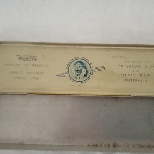 Old British Wolff's Royal Sovereign King George V Pencil Box used