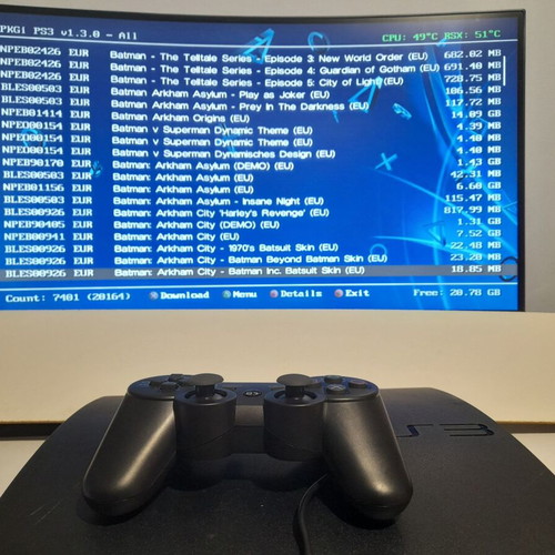 PlayStation 3 Slim 500GB SSHD upgraded with many games