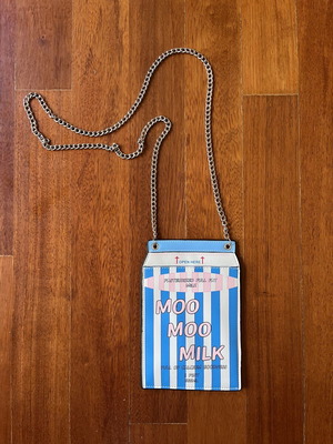 Asos bag crossbody with silver chain like new, white and blue