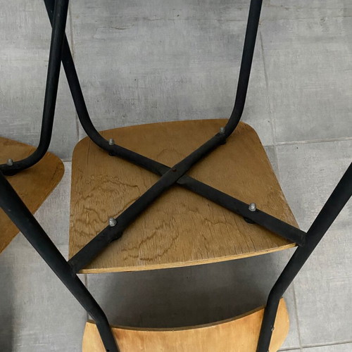 Wood and metal Scandinavian design mid century chairs like new