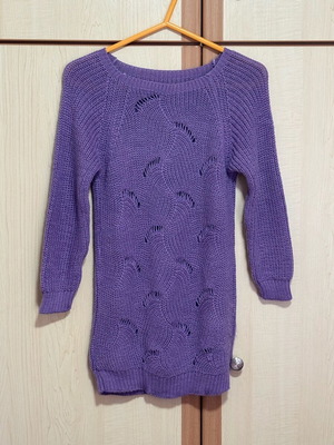 Knitted purple sweater like new, size S
