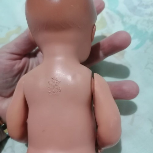 Vintage German Celluloid Minerva 20 Doll Baby Boy used, 1950s