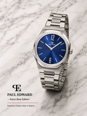 Paul Edward Navy Blue Razor men's watch, Quartz, Italy