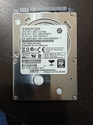 Σκληρός δίσκος Toshiba MQ01ACF050 500GB 2.5" SATA μεταχειρισμένος