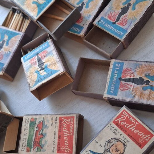 Lot of old matchboxes