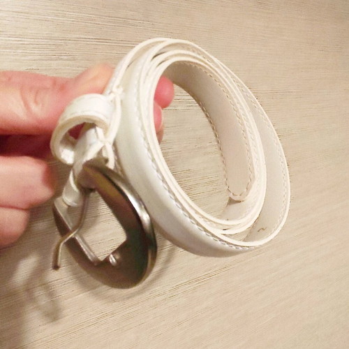 White belt used with metal buckle, size 90
