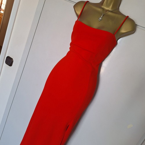Zara red stretchy dress new with tags size medium with slit