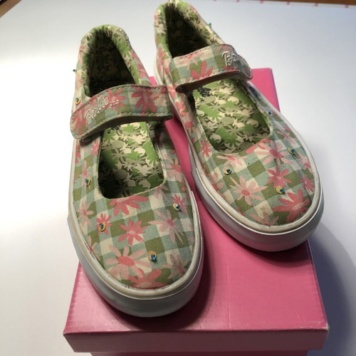 Barbie kids shoes size 32 like new, colorful, canvas with rubber sole