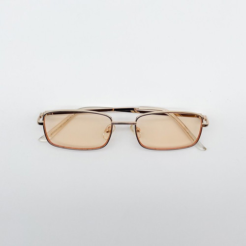 Pull & Bear Gold Rectangular Sunglasses used, Medium