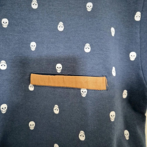 Mohicans Black Line polo shirt like new, size M, blue with skulls