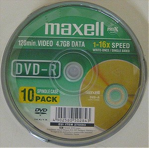 MAXELL DVD-R P10(CAKEBOX)16 X