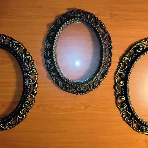 Baroque style wall frames used, set of 3 pieces
