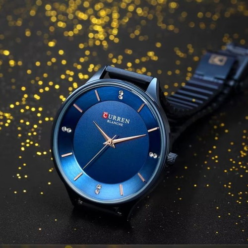 Curren Blanche women's watch new, blue with zircon details