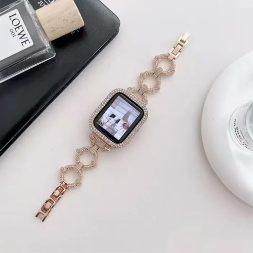 Crystal Ring Stainless Steel Watch Strap for Samsung Huawei Amazfit Garmin