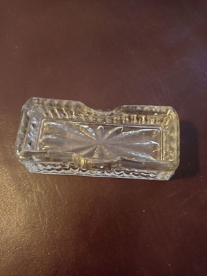 Vintage glass toothpick holder used