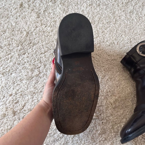 Vintage Armando d’alessandro buckled ankle boots with zipper, used, genuine leather size 40