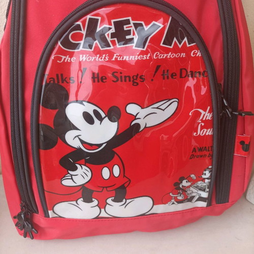 Mickey Mouse school bag used with cross strap buckle