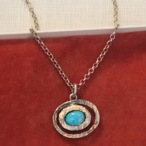 Silver necklace 925 with opal like new
