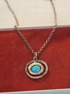 Silver necklace 925 with opal like new