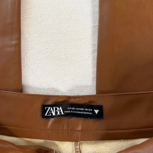 Zara leather pants like new, brown, size XS