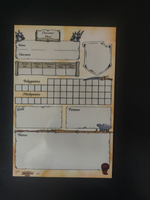 HeroQuest reusable character sheets set used