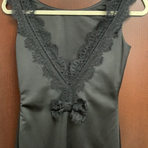 Bill Cost black fitted dress with lace back opening like new