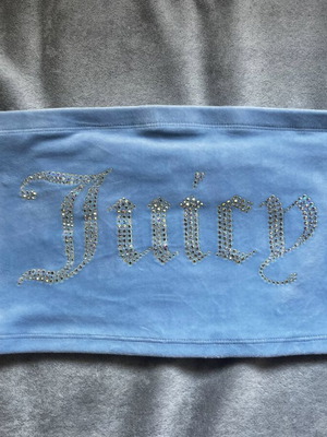 Juicy Couture velour strapless top, very good condition, size M, light blue